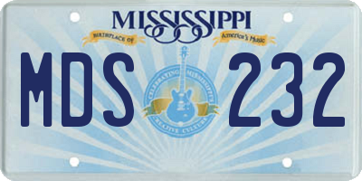 MS license plate MDS232