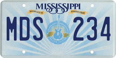 MS license plate MDS234