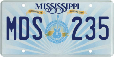 MS license plate MDS235