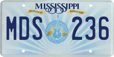 MS license plate MDS236