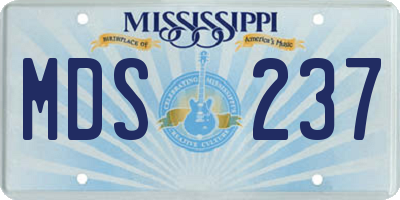 MS license plate MDS237
