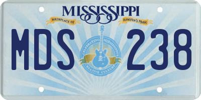 MS license plate MDS238
