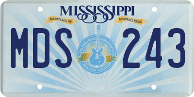 MS license plate MDS243