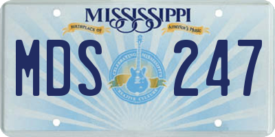 MS license plate MDS247