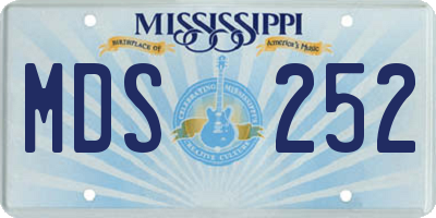 MS license plate MDS252