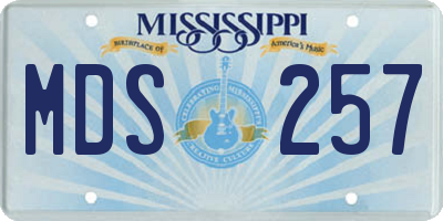 MS license plate MDS257