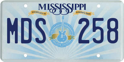 MS license plate MDS258