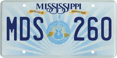 MS license plate MDS260