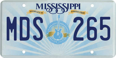 MS license plate MDS265