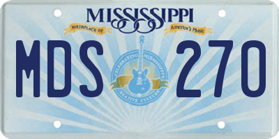 MS license plate MDS270