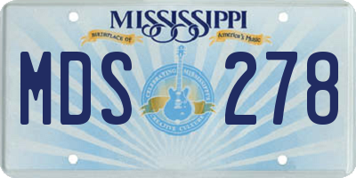MS license plate MDS278