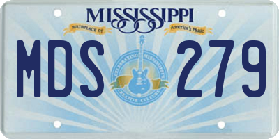MS license plate MDS279