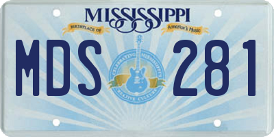 MS license plate MDS281