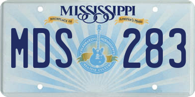 MS license plate MDS283