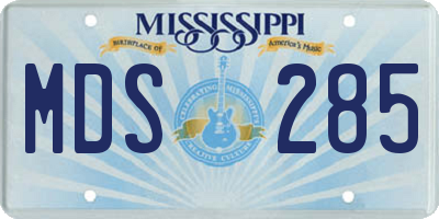 MS license plate MDS285