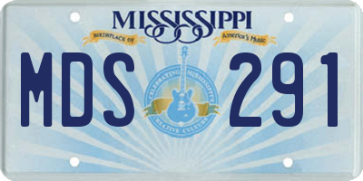 MS license plate MDS291