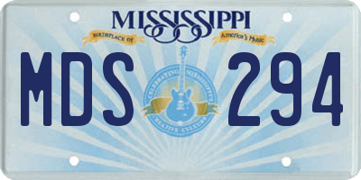 MS license plate MDS294