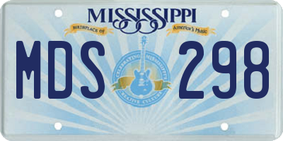 MS license plate MDS298