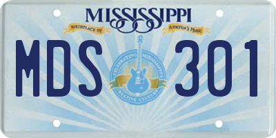 MS license plate MDS301