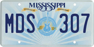 MS license plate MDS307