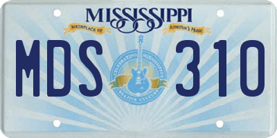 MS license plate MDS310