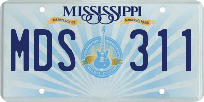 MS license plate MDS311