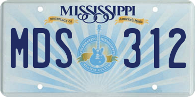 MS license plate MDS312