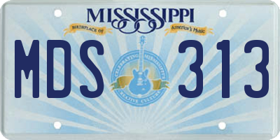MS license plate MDS313