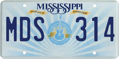 MS license plate MDS314