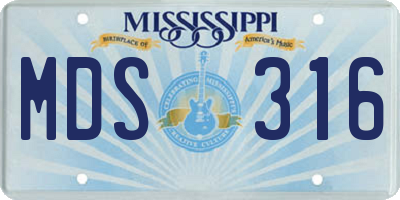 MS license plate MDS316