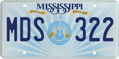 MS license plate MDS322