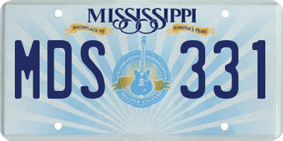MS license plate MDS331
