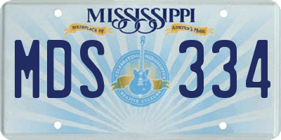 MS license plate MDS334