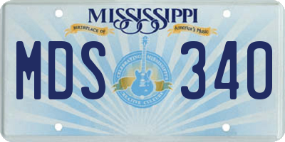 MS license plate MDS340