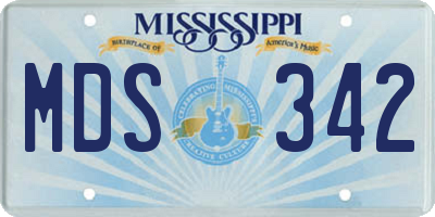 MS license plate MDS342