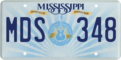MS license plate MDS348