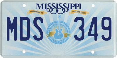 MS license plate MDS349
