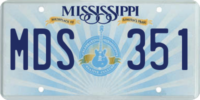 MS license plate MDS351