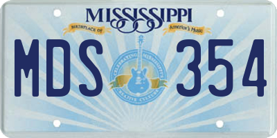 MS license plate MDS354
