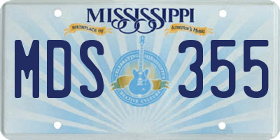 MS license plate MDS355