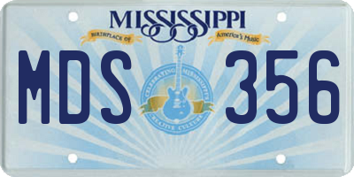 MS license plate MDS356