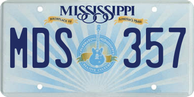 MS license plate MDS357