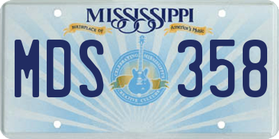 MS license plate MDS358