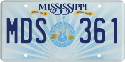MS license plate MDS361