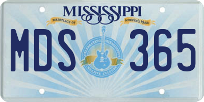 MS license plate MDS365