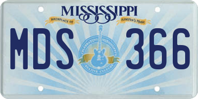 MS license plate MDS366