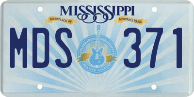 MS license plate MDS371