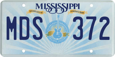 MS license plate MDS372