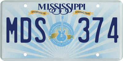 MS license plate MDS374