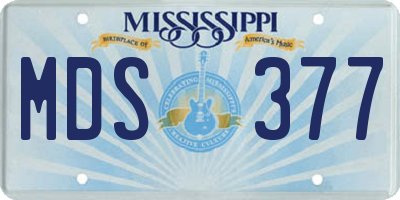 MS license plate MDS377
